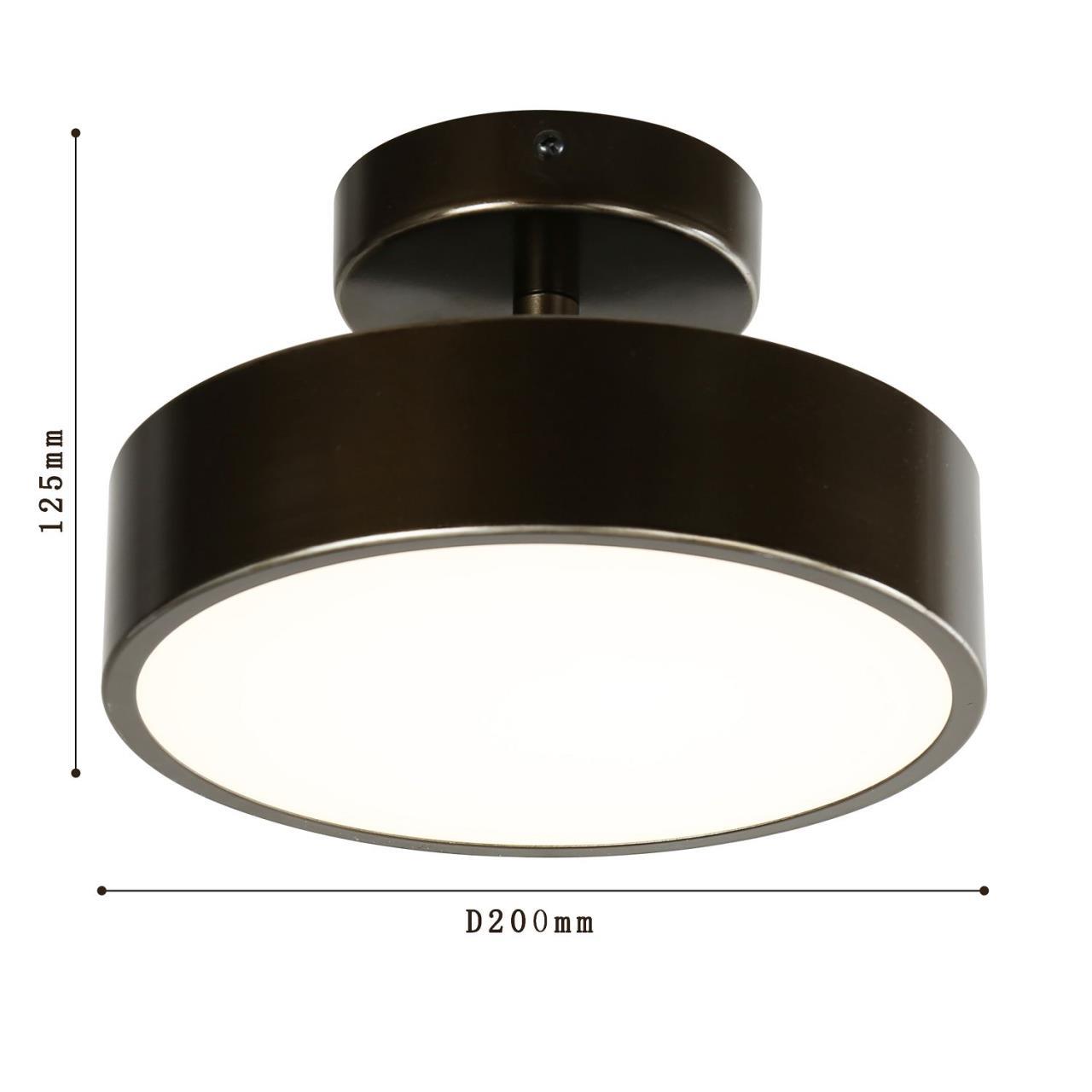 Потолочный светильник F-Promo Atma 3060-2P, D200*H125, накладной светильник, каркас коричневого цвета, рассеиватель из белого акрила, угол поворота до 45°