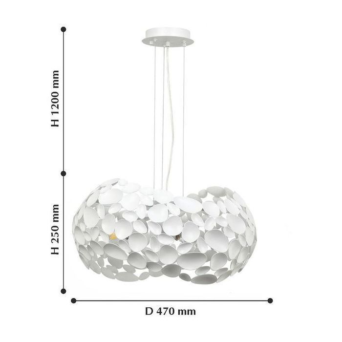 Люстра 2в1 Favourite Gittus 2011-3PC, D470*H250/1450, белый