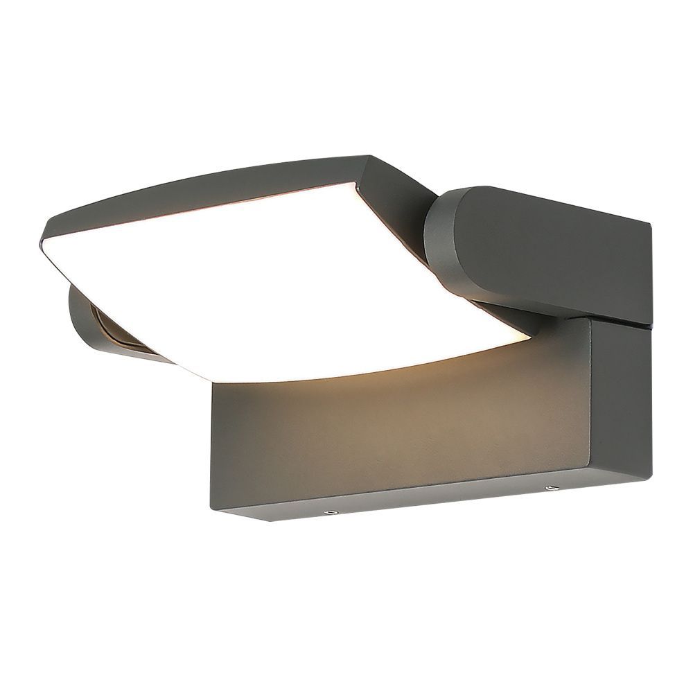 Уличный светильник 17,5*12,4*8,6-8,6 см, вр  см, *LED*12W, 3000K, Mantra Hood MAN8896, темно-серый