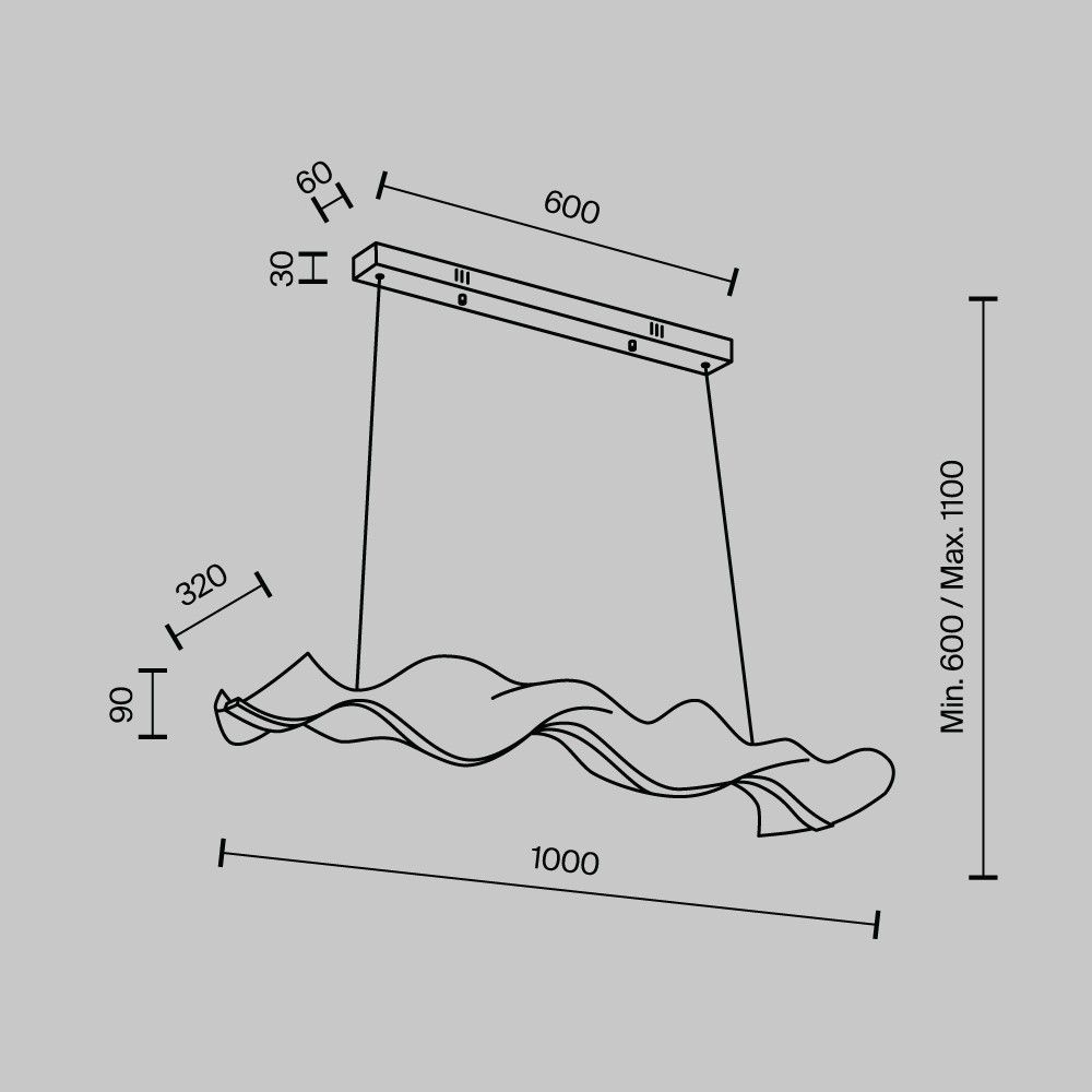 Подвесной светильник MODESTYLE MS.8046.1000 BK