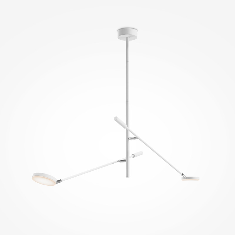 Люстра на штанге 122,5*23*100,3 см, LED, 15W, 3000К, Maytoni FAD MOD070CL-L15W3K1 белый
