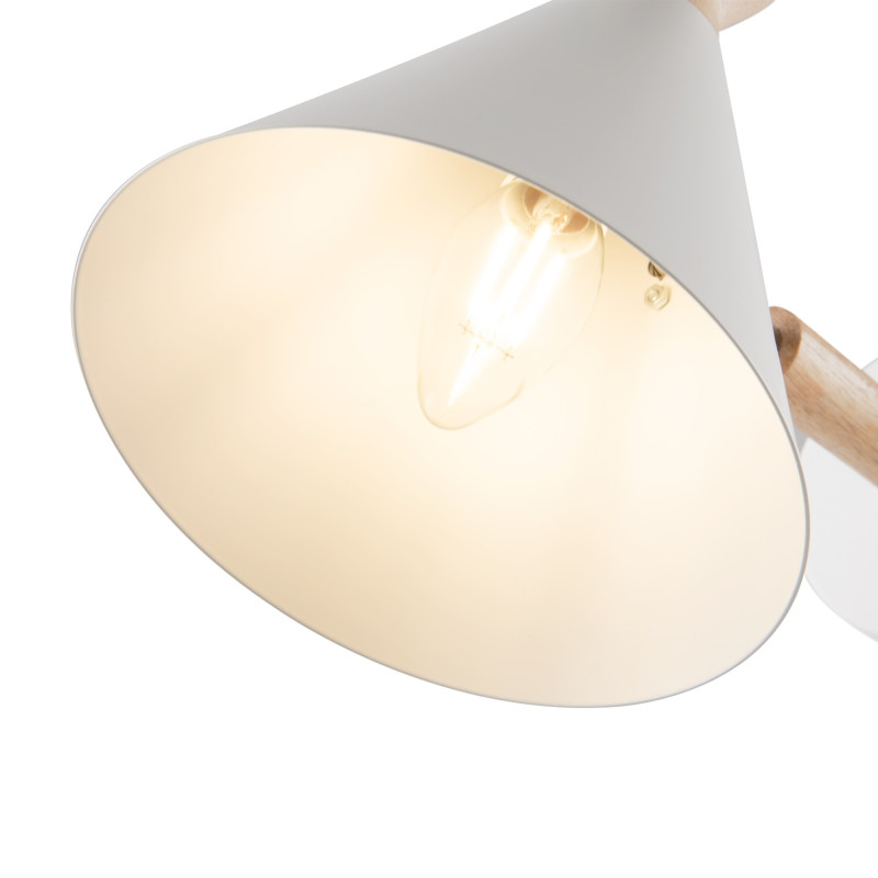 Светильник 20 см, Freya Rise FR5169WL-01W, белый-дерево
