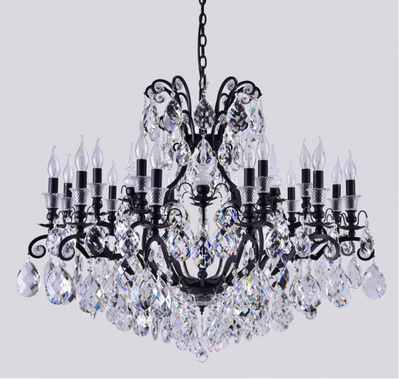 Люстра 100 см, Crystal Lux MAGNIFICO SP19 BLACK/TRANSPARENT Черный