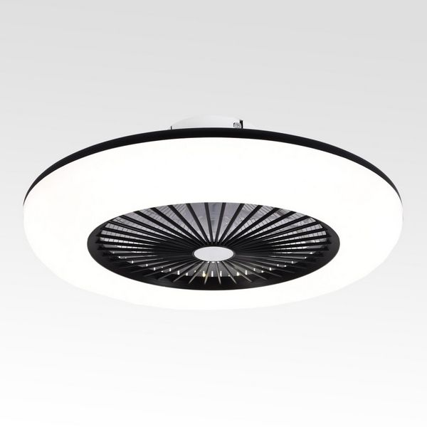 Потолочная светодиодная люстра с вентилятором 55 см, 46W, 4500K, Lussole Moonlight LSP-7463, черный