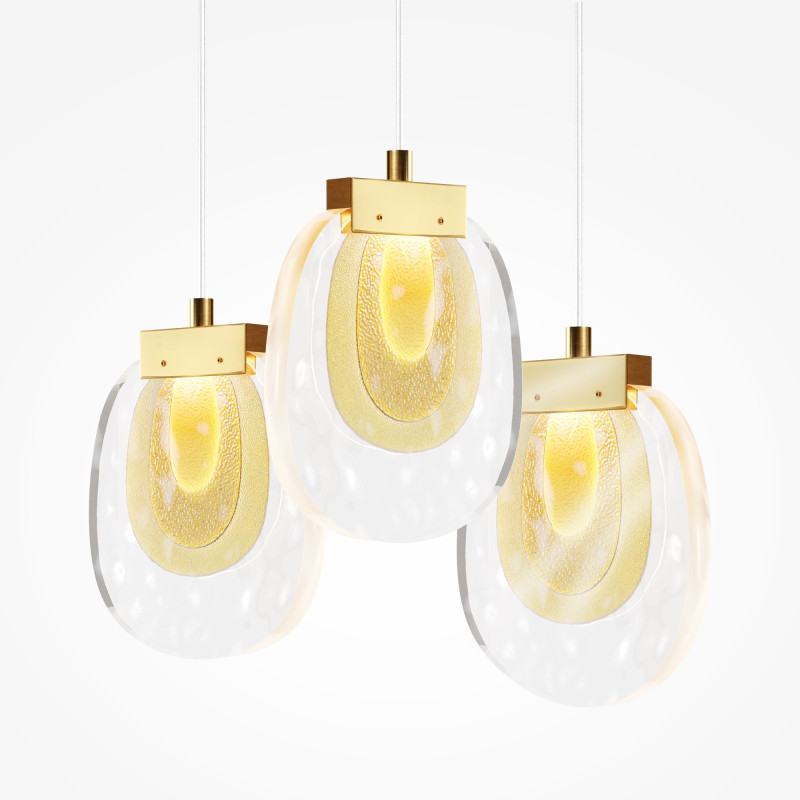 Каскадная люстра 55*55*375 см,  LED, 30W, 3000К, Maytoni Biology MOD367PL-L30BBSK латунный
