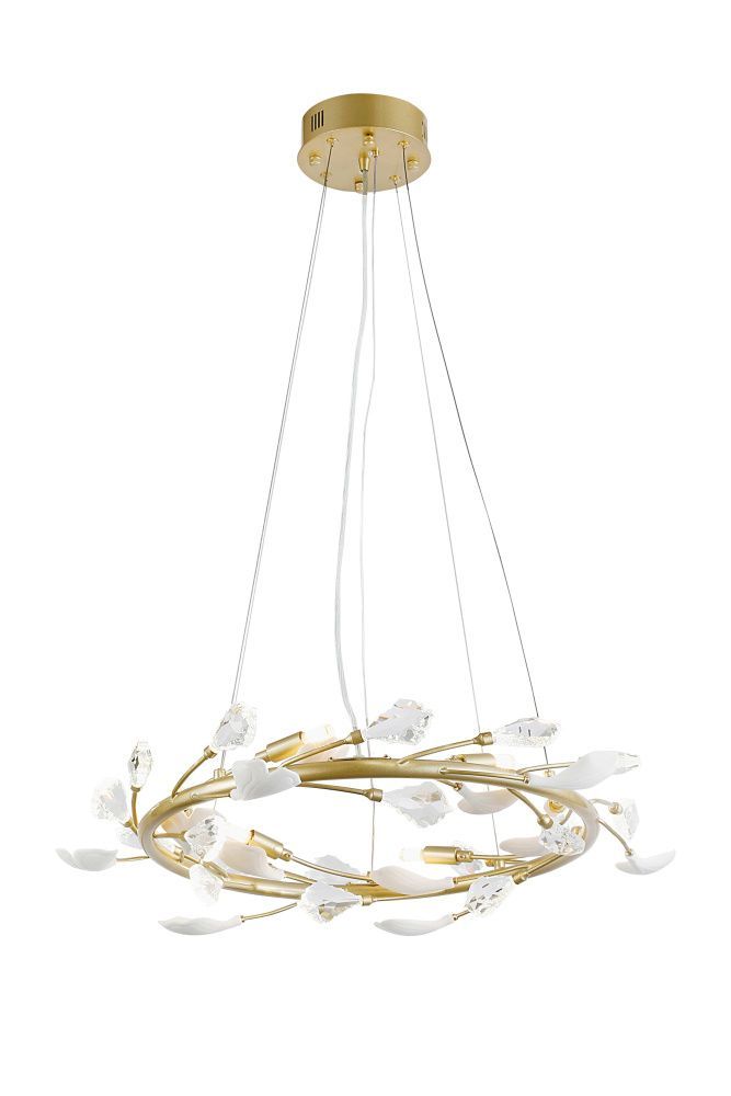 Люстра Ø600 x H160 мм, G9+LED 6 x 7W+LED 18 x 1.5W(27W) 4000K NewRgy GOLD (Золото) 9020-D600GD GOLD