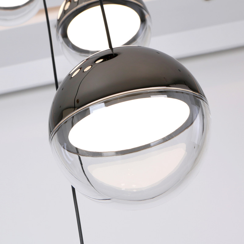 Каскадная люстра 43*217 см, 47.7W, Favourite luna 4371-9P золото, розовое золото, черный глянцевый, прозрачный и белый акрил