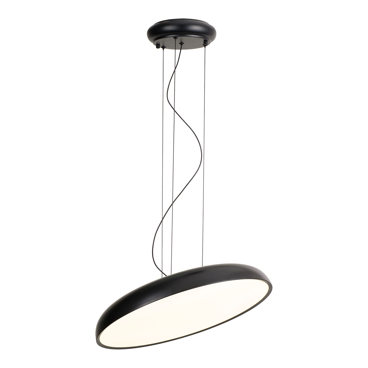 Подвесной светильник 44*25-160 см, 1*LED, 36W, 3000K, Lussole Crook LSP-7360, черный