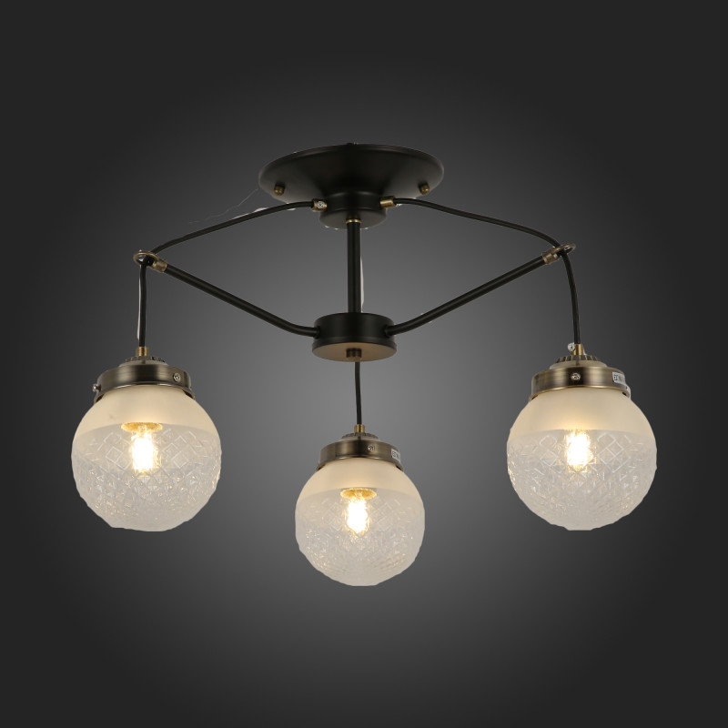 Светильник подвесной 59 см, 180W,  EVOLUCE  STRICCE SLE110302-03  Черный, Бронза