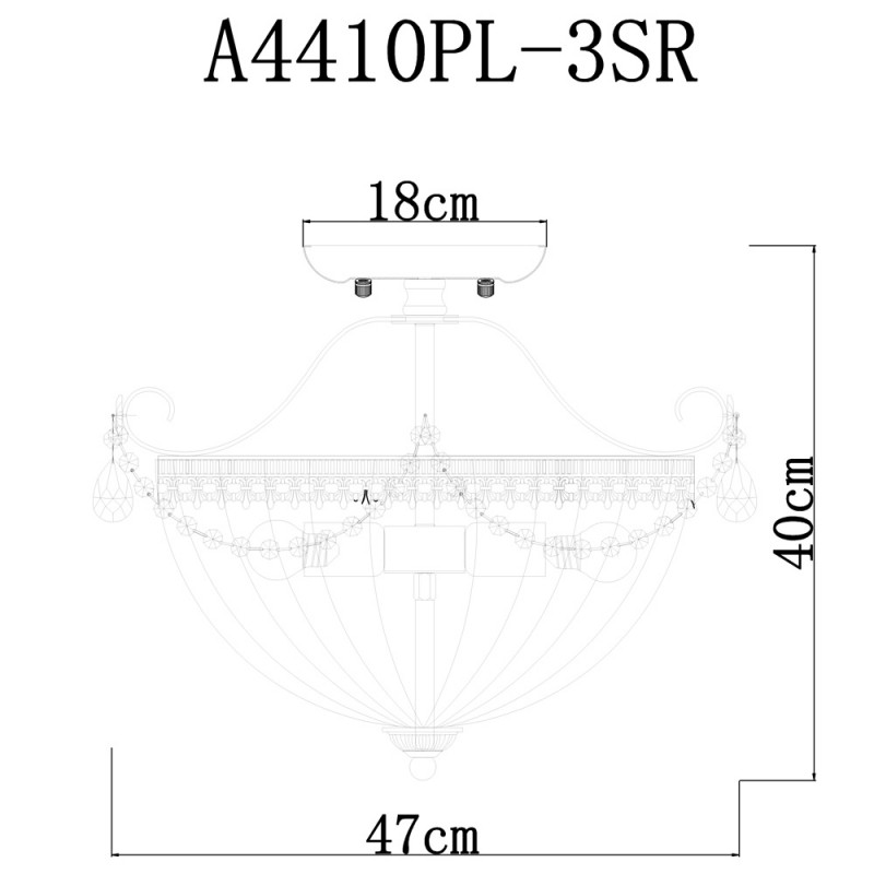 Потолочный светильник Arte lamp Schelenberg A4410PL-3SR латунь,стекло.