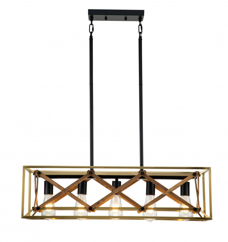 Светильник на штанге 800*260*245/1220 мм, 5*E27 чёрный Indigo Storia V000066