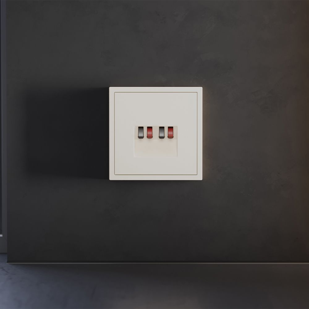 Накладка для розетки акустической 4-местной , S70, хлопок Voltum VLS001513