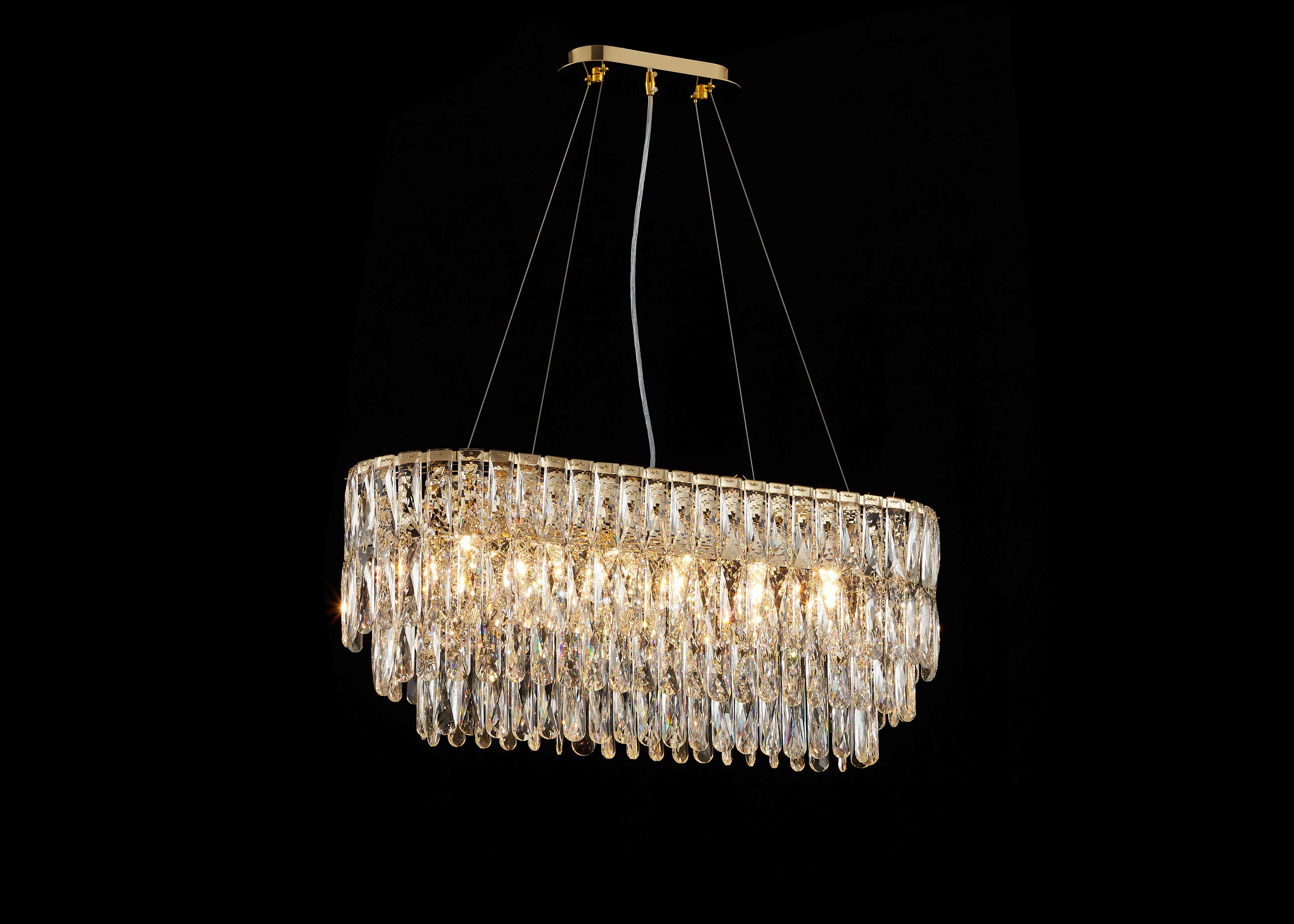 Люстра 800*300*340, 6*E14, 40W NewRgy Cristallo NW075-L800*W300*H340 H GOLD OVAL, H GOLD