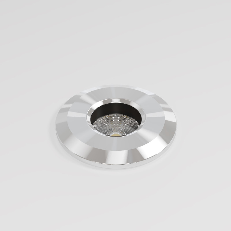 Встраиваемый светильник 4,2*7,2 см, LED*1W, 3000 К, Flash O044DL-L1S3K2 Maytoni Outdoor, Серебро