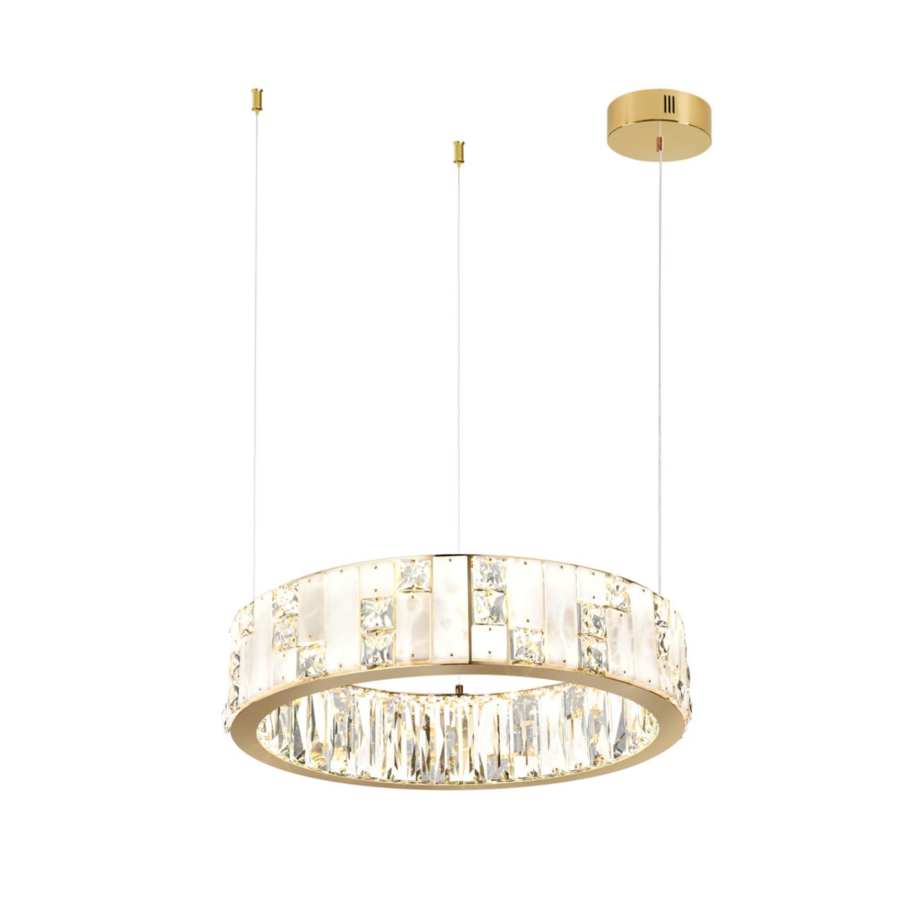 Люстра 48*48*100 см, LED 1*60W, 3700 К, Odeon Light Crossa 5072/60L, золото/прозрачный/белый