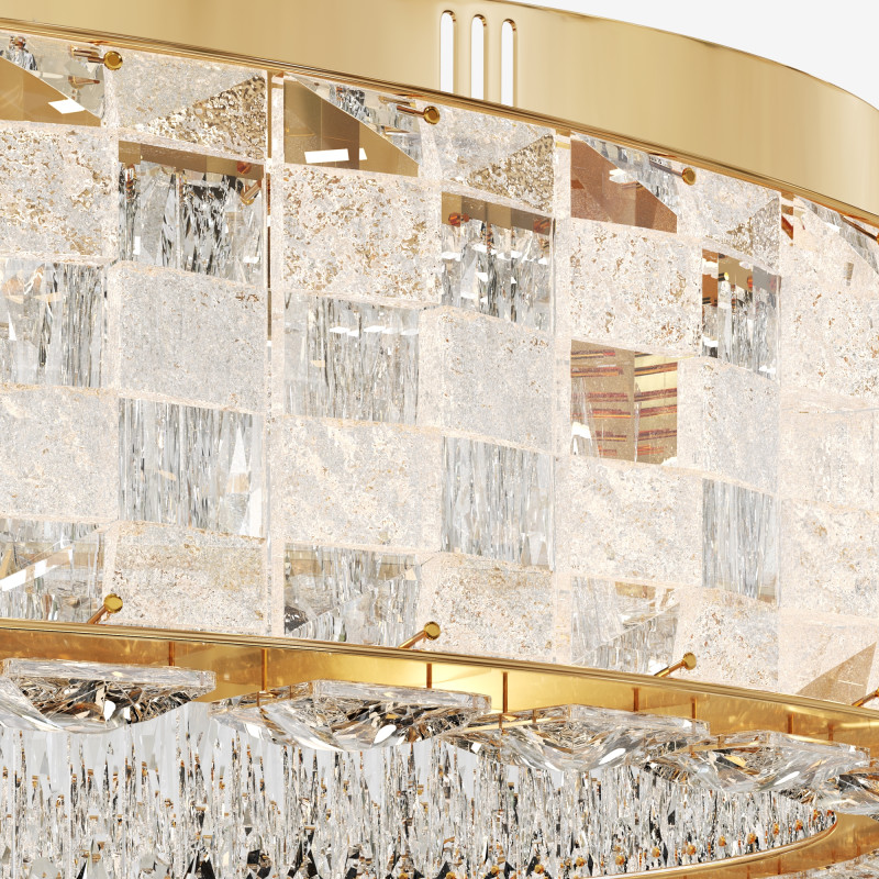 Накладной светильник 50*50*15 см LED, 32W, 3000К, Maytoni CASTELLO  MOD336CL-L100G3K золотой