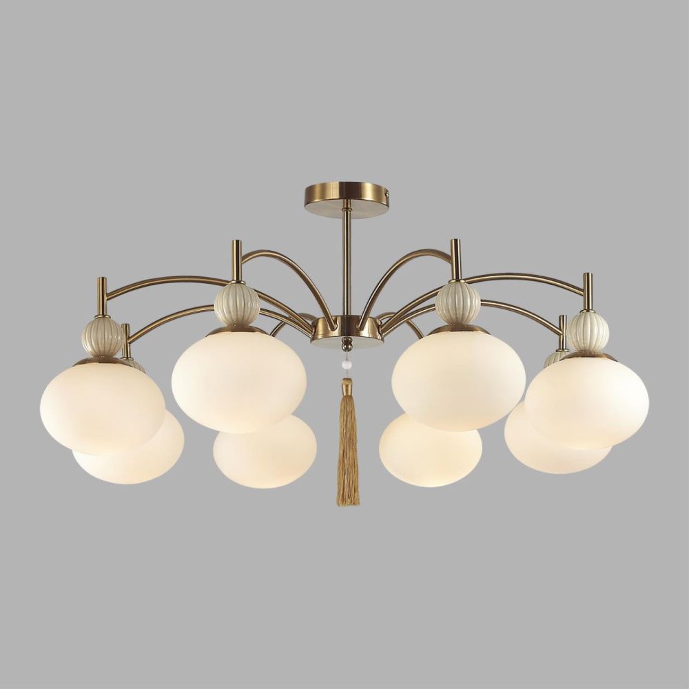 Люстра потолочная *85,5*43-43 см, 8*E14*40W, Lumion Gloriya LUM8272/8C, латунь; бежевый