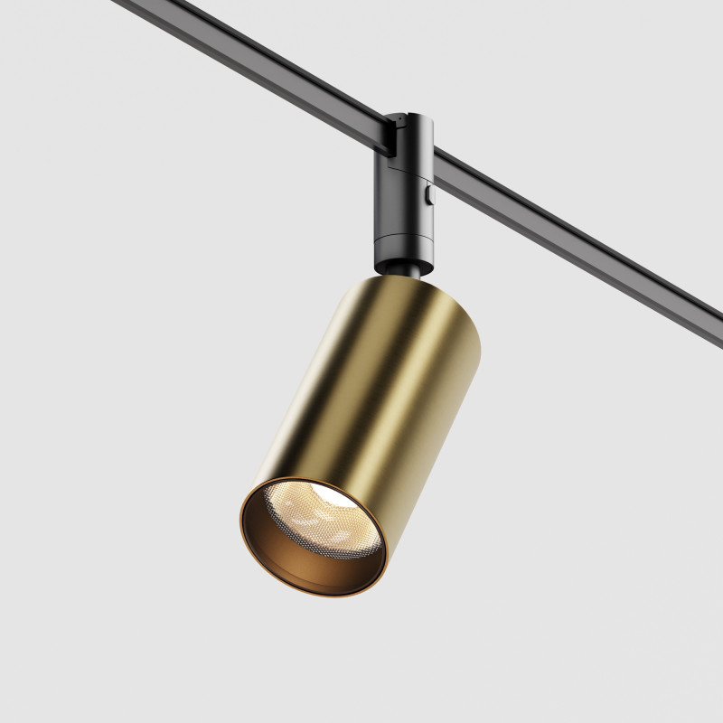 Трековый магнитный светильник 6 см, 15W, 3000K, Maytoni Focus Led TR201-1-15W3K-M-BBS, латунь