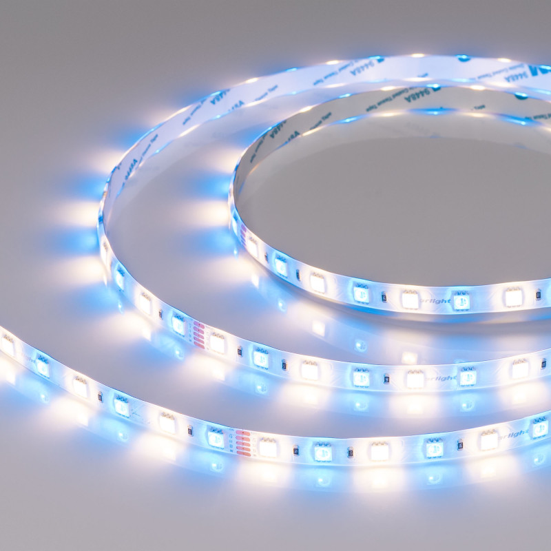 Лента RTW-SE-B60-10mm 24V RGBW-Warm (14.4 W/m, IP65, 5060, 5m) (Arlight, Открытый) 034185. Цена указана за 5 метров. Продается кратно 5 метрам.