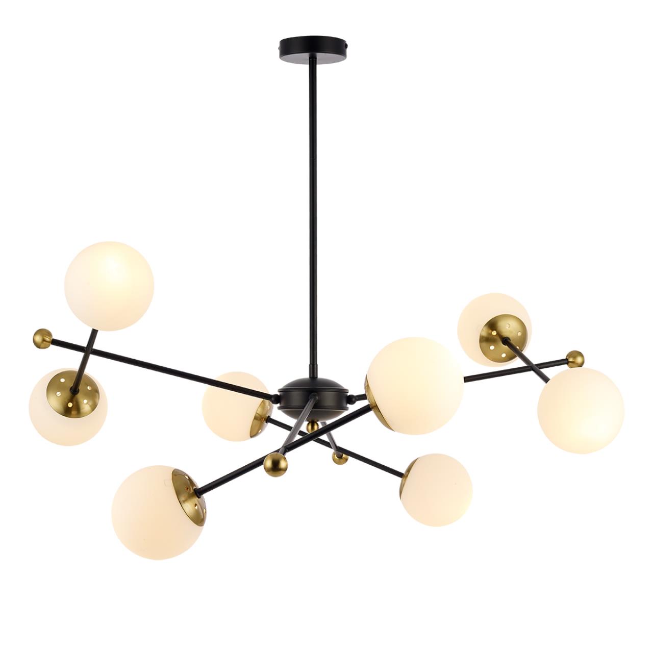 Люстра потолочная 90*75 см, 8*E14 Lumion Melody 6581/8 черный, золотой