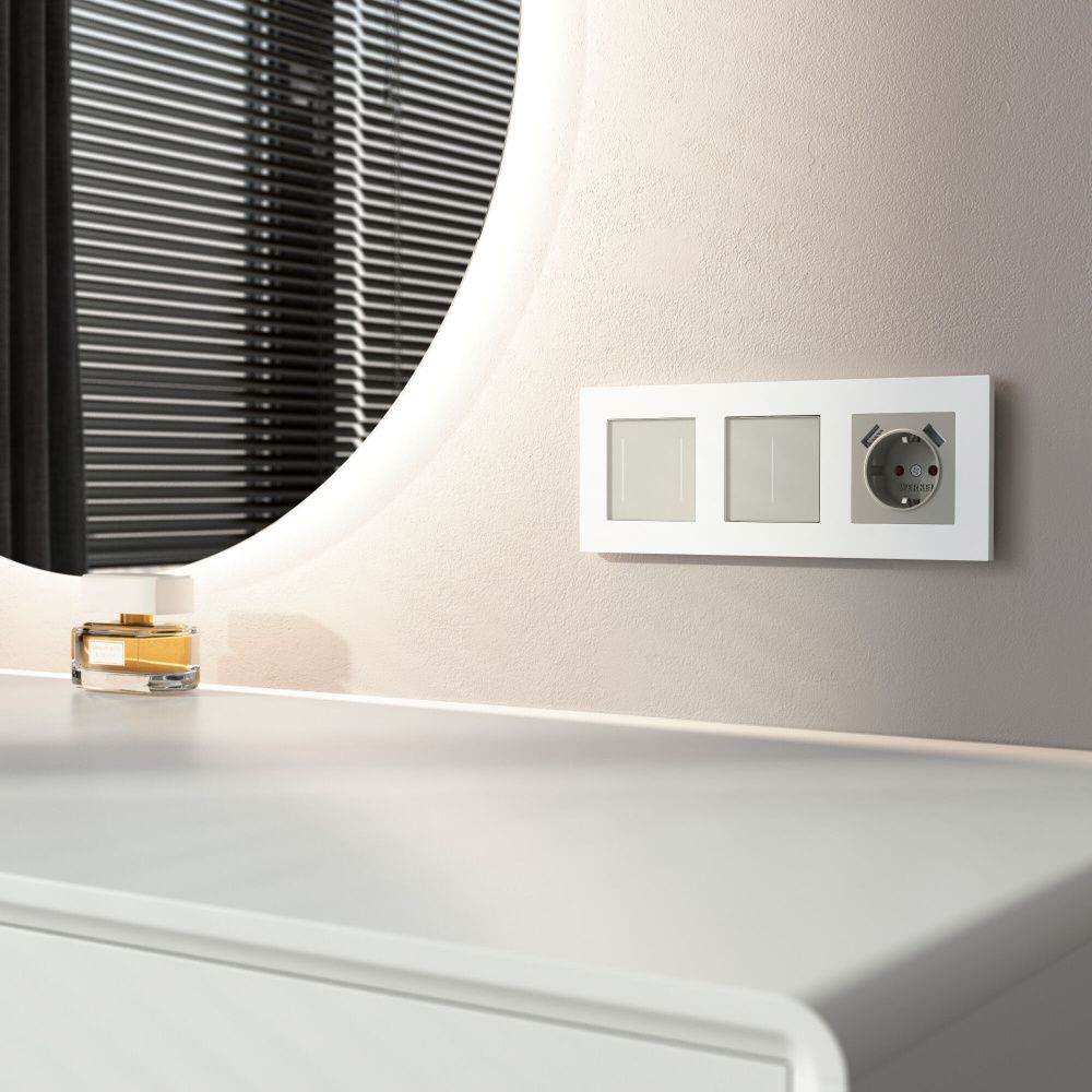 W4522014 Сенсорный выключатель двухклавишный с подсветкой, дымчатый Werkel, 4690389213922