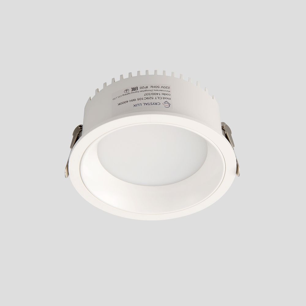 Светильник встраиваемый 10,5*4,5 см, вр 9,5 см, LED*9W, 4000K, Crystal Lux CLT 529 CLT 529C105 WH 4000K, Белый