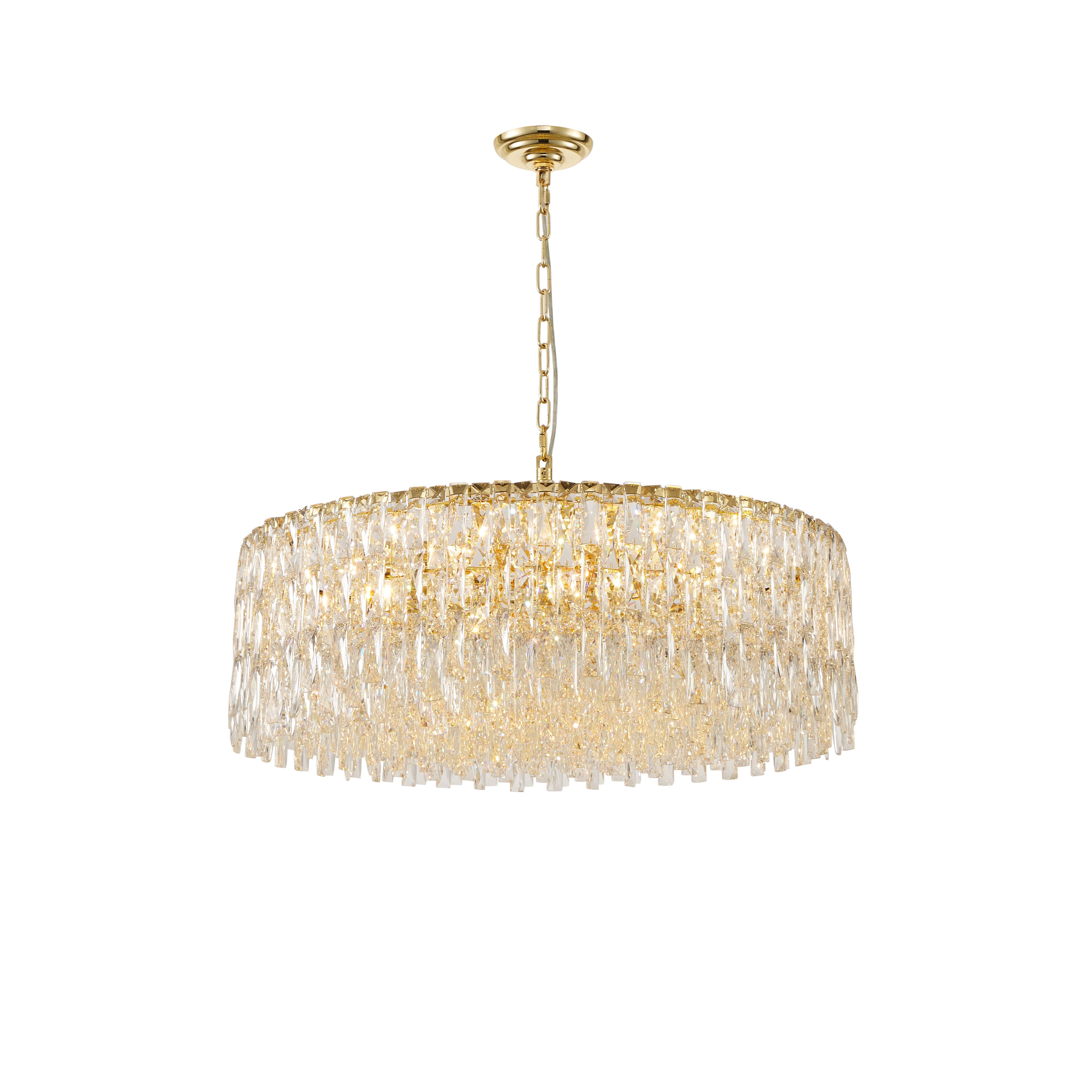 Люстра 800*250, 18*E14, 40W NewRgy Cristallo M33-ф800*H250 Н GOLD, H GOLD