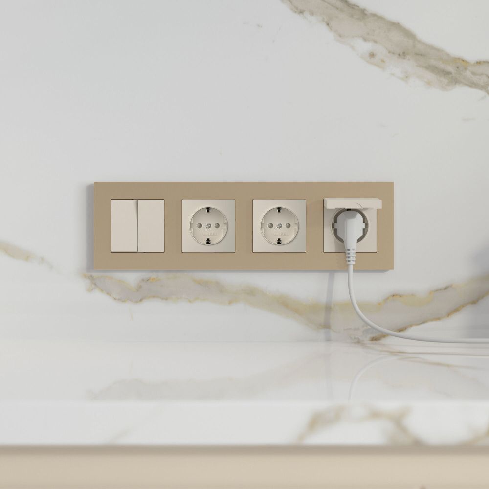 W0042911 Рамка на 4 поста Slab, шампань софт Werkel, 4690389218446