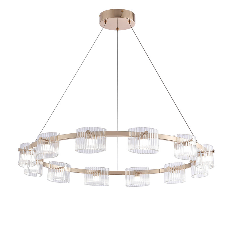 Подвесная люстра 82*150 см, 12*LED, 60W, 4000К, Favourite Ori 4248-12P латунный