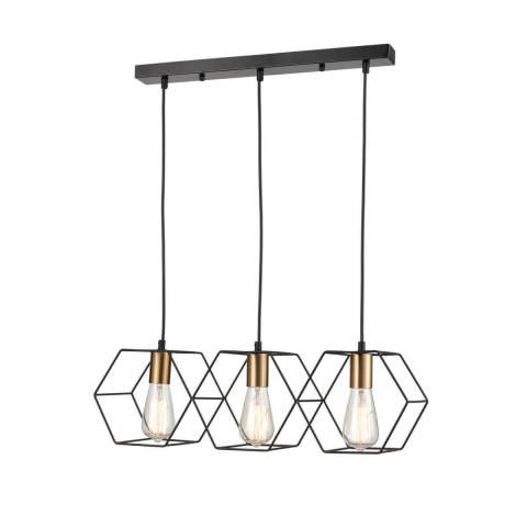 Подвесной светильник 20*59*144 см, 3*E27 черный, золото Vele Luce Luca VL6232P03