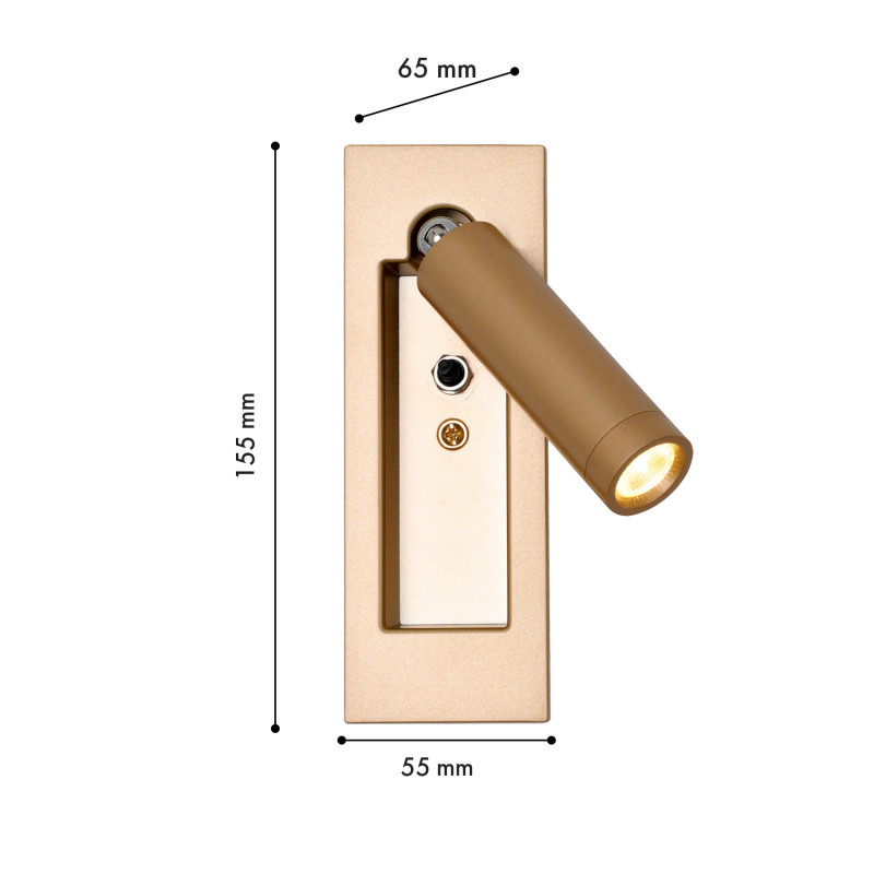 Спот 6,5*5,5*15,5 см, 3W, Favourite Bedside 4495-1W