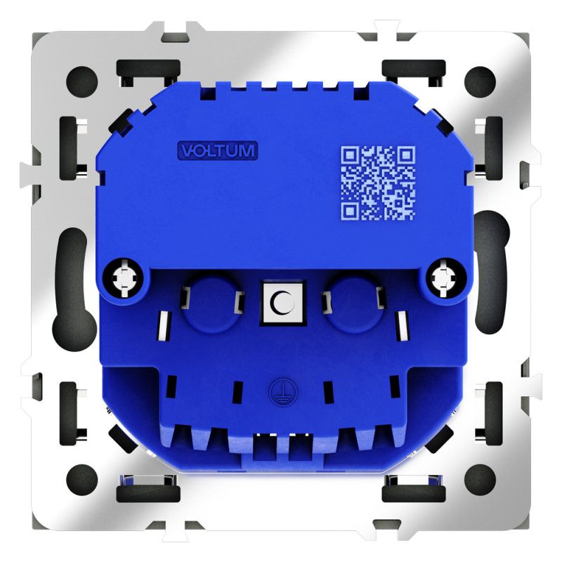 Розетка встраиваемая Voltum S70 с заземлением и защитными шторками, 16А, с USB, A+A, черный матовый пластик Soft touch VLS040408