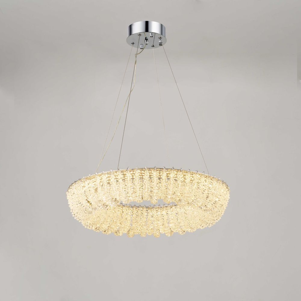 Люстра Ø600 x H120 (1200), мм, 204W, CHROME (Хром) NewRgy NW102L-ф600*H120(1200) CHROME