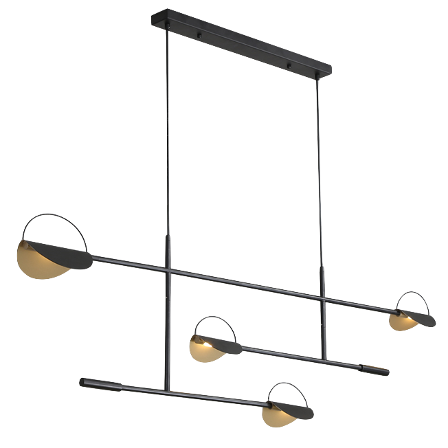 Люстра BOLIA LEAVES PENDANT Black 4000К 130*130*40 см, 4*LED*40W, 4000K, ImperiumLoft 40.2528, Чёрный