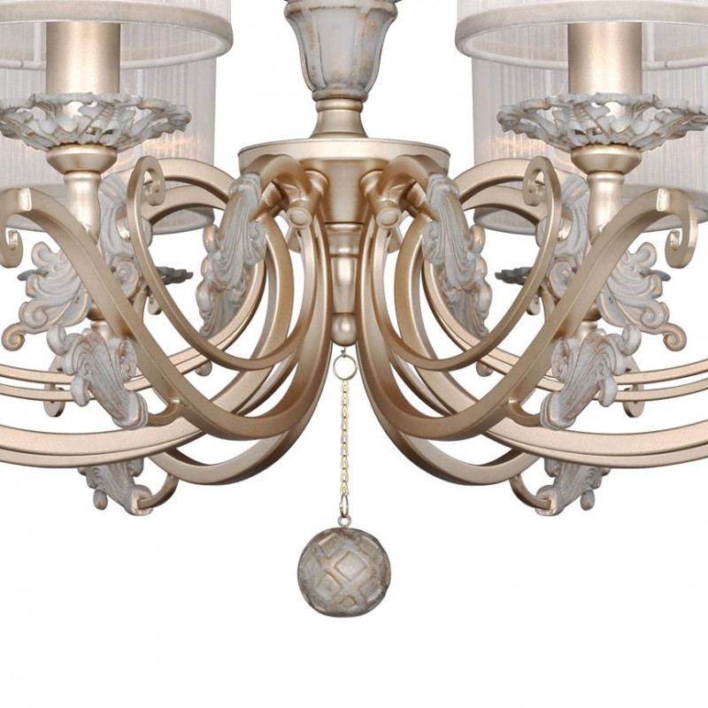 Подвесная люстра Favourite Seraphima 2307-8P, D735*H490/1590, перламутровое золото и светло-серый