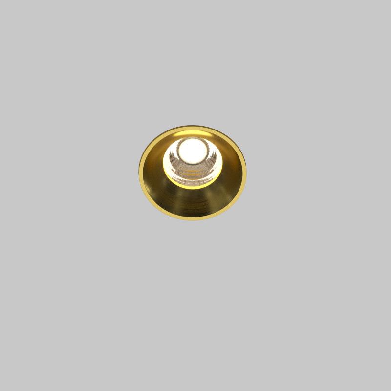 Встраиваемый светильник 5,4*5,4*5,3 см, LED, 7W, 3000К, Maytoni Technical ROUND DL058-7W3K-TRS-BS латунный
