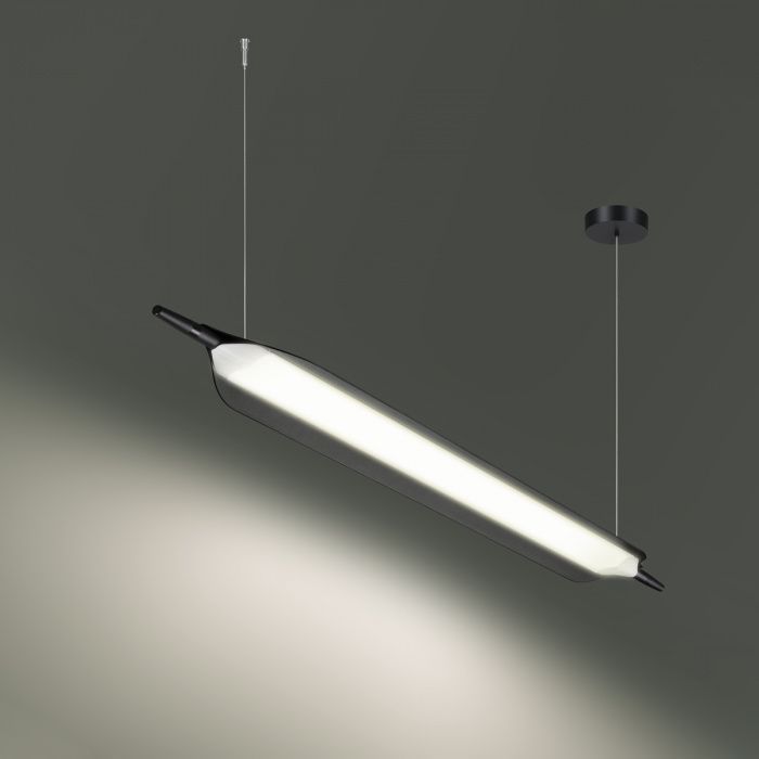 Светильник подвесной светодиодный диммируемый со сменой цветовой температуры (управление сенсор) 136,3*18*200- см, 1*LED*32W, 2700/4000/6000K, Novotech Ala NOV359544, черный