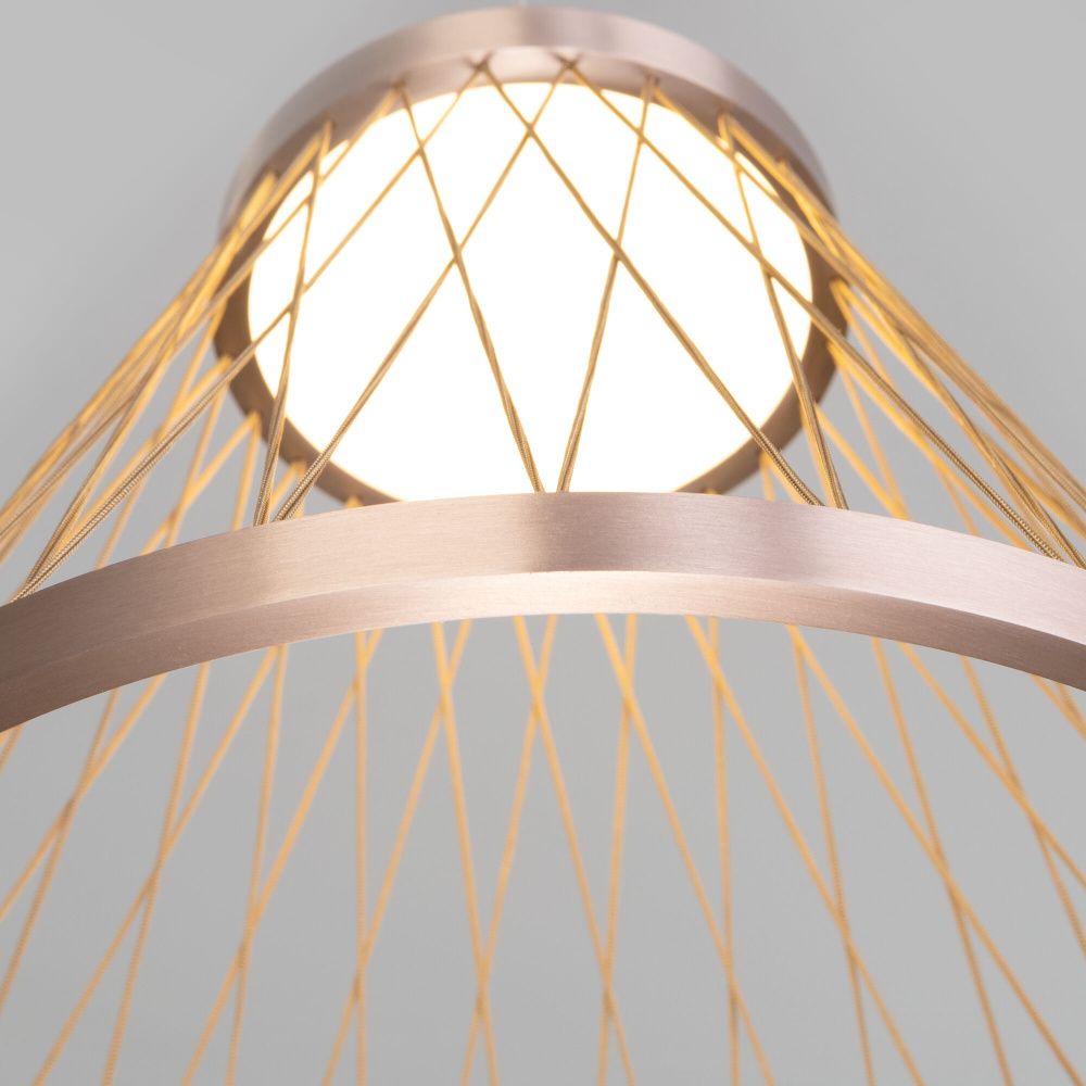 Подвесной светильник 40*40*50-165 см, LED*18W, 3000K, Eurosvet Cesta 40016/1 LED, коричневый, a069283