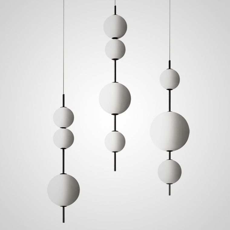 Подвесной светильник White beads Pendant D50 50*50*170 см, 3*LED*10W, 3000K, ImperiumLoft 40.2133-0, Чёрный