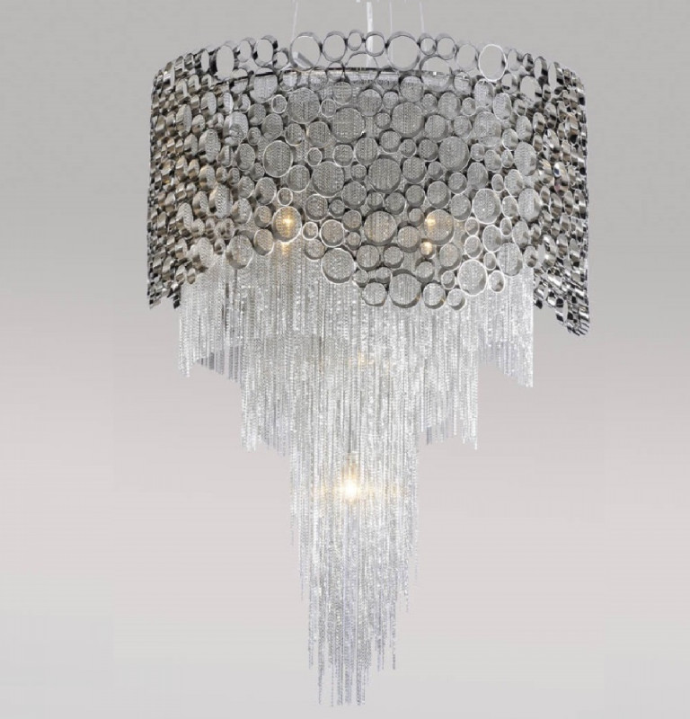 Люстра 60 см, Crystal Lux HAUBERK SP-PL8 D60 Никель