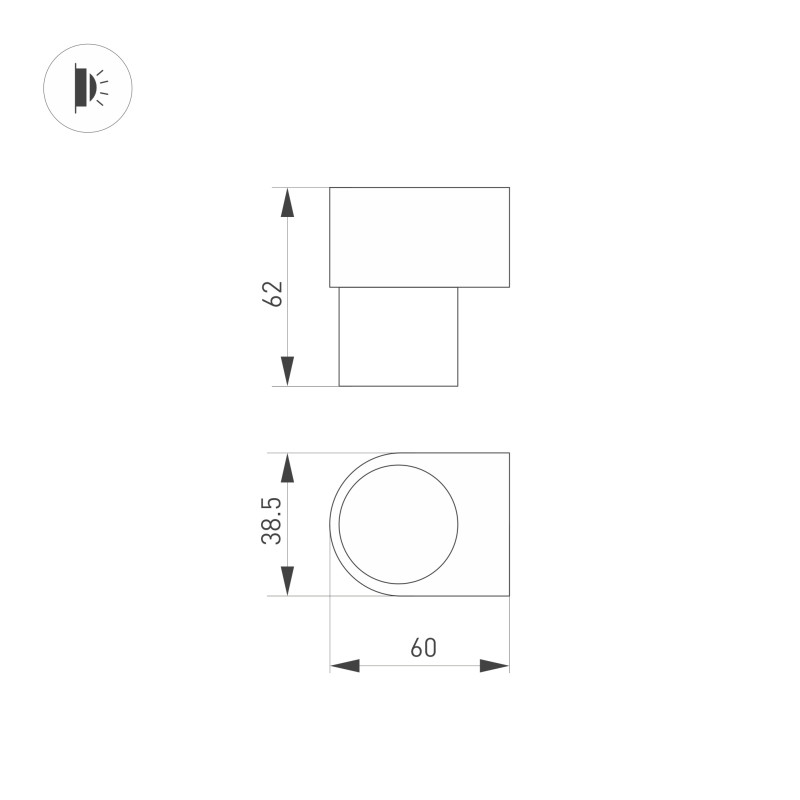 Бра Arlight 035539 6*3,85*6,2 см, 3W, белый (дневной)K,