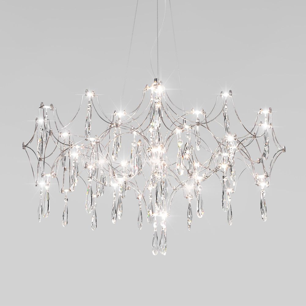 Подвесной светильник 82*82*60-120 см, LED*40W, 4000;3000;6000K, Bogate's Tense 443/1, хром, a069357