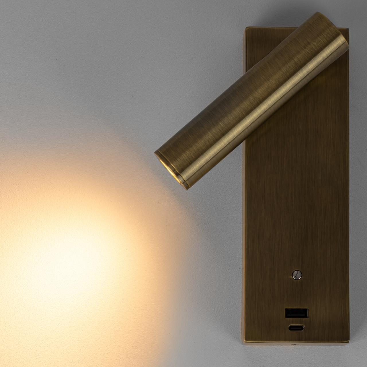 Светильник 18 см, 3W, 3000K, Citilux Декарт CL704433 LED USB, бронза
