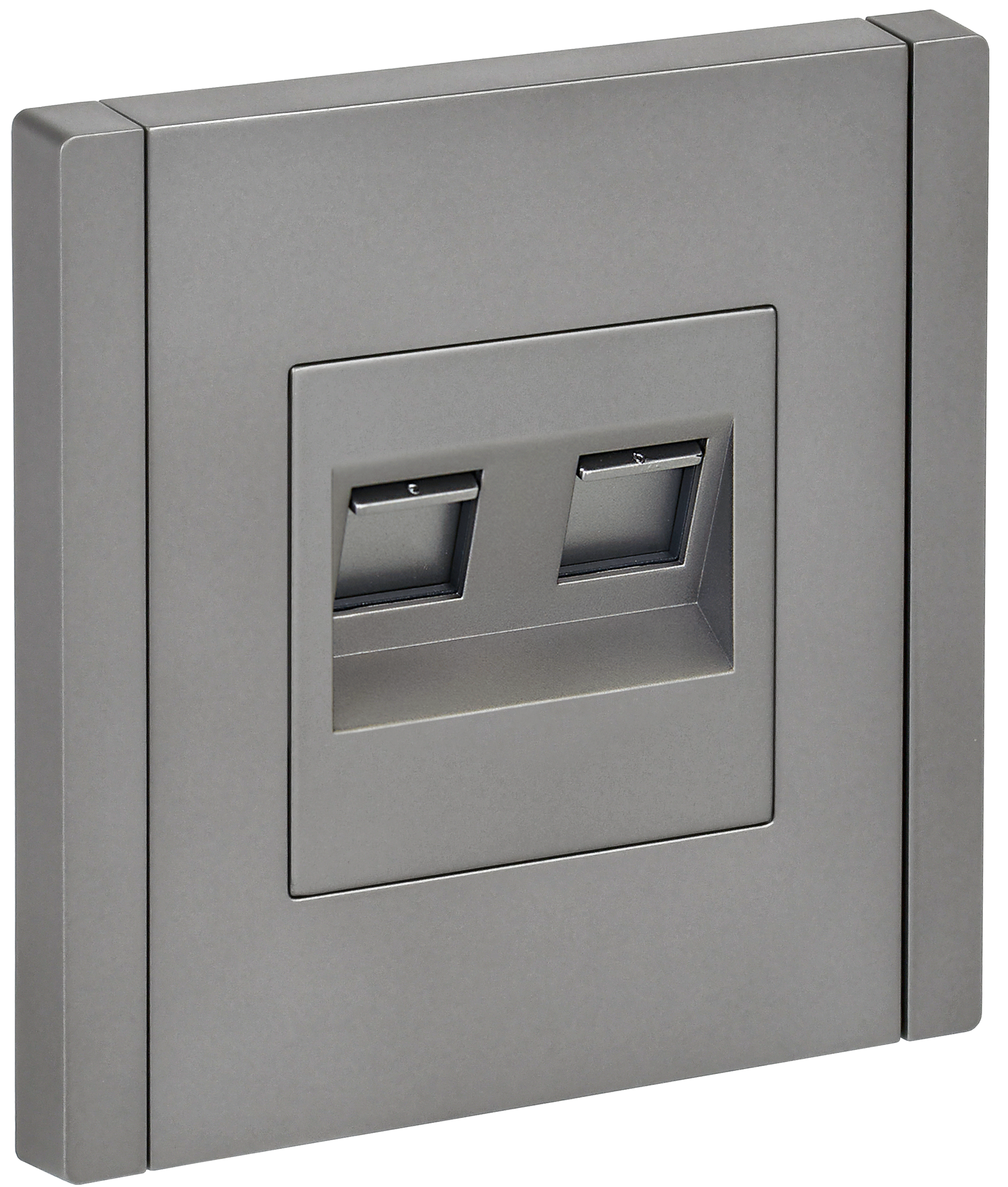 Розетка компьютерная 2-ая RJ45 кат.5E FP533 стальной IEK FORTE&PIANO, FP-K20-1-K46