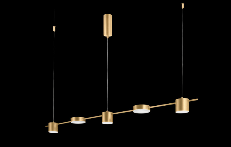 Светильник подвесной 3+2*6+8W, 3000K, 120*7 см, Crystal Lux TRISTAN SP5 L1200 GOLD Золото