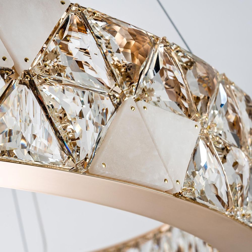 Подвесная люстра 80x50см, LED, 43Вт, 3000 / 6000K, Modelux ML.6982.800P GD Золото