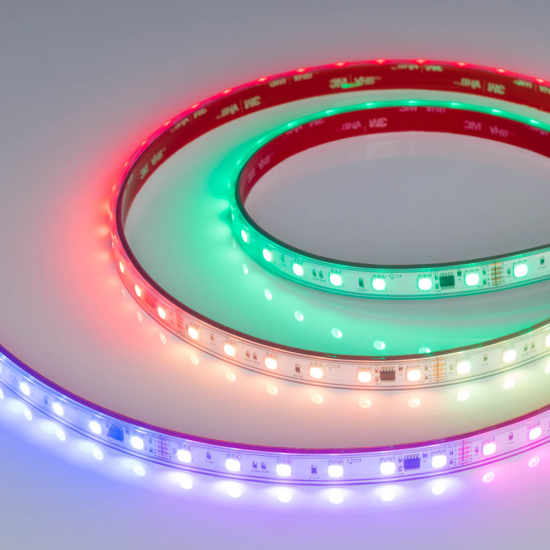 Лента герметичная DMX-PFS-B60-12mm 24V RGB-PX6 (14 W/m, IP68, 5060, 5m), Arlight 039608. Цена указана за 5 метров. Продается кратно 5 метрам.