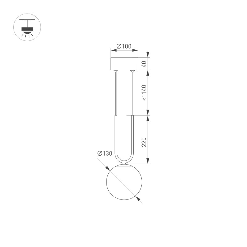 Подвесной светильник Arlight 036528 *13*140 см, 10W, белый (теплый)K,