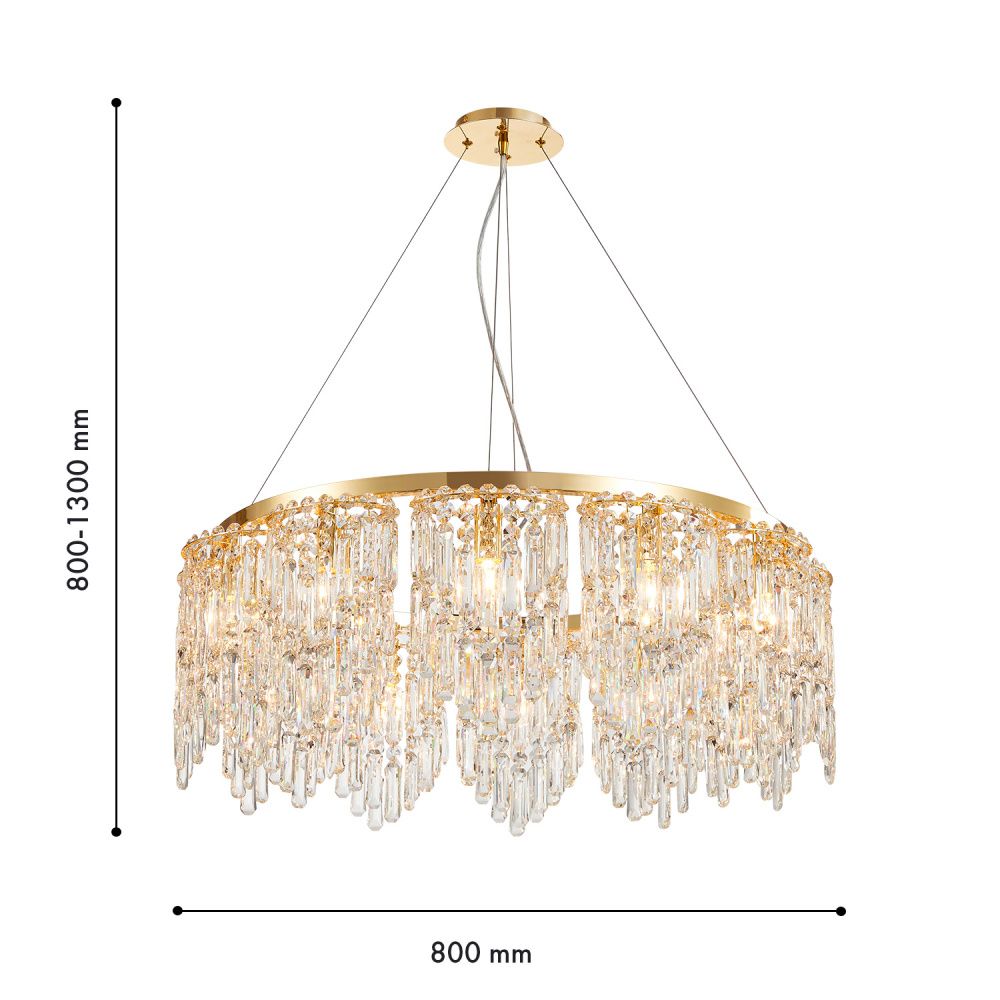 Люстра *80*80-130 см, 12*E14*40W, Favourite Diadem 4724-12P, золотой