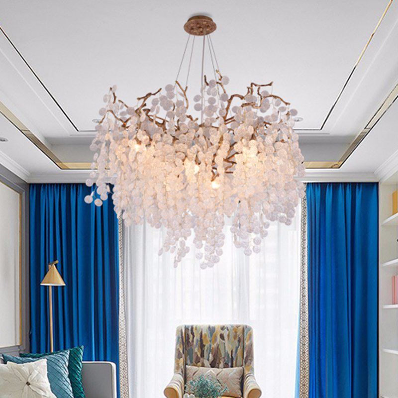 Подвесная люстра ручной работы FAIRYTREE round D80 80*80*65 см, 8*G9*40W, ImperiumLoft 40.2478, Бронзовый, Медный, Золотистый, Бежевый